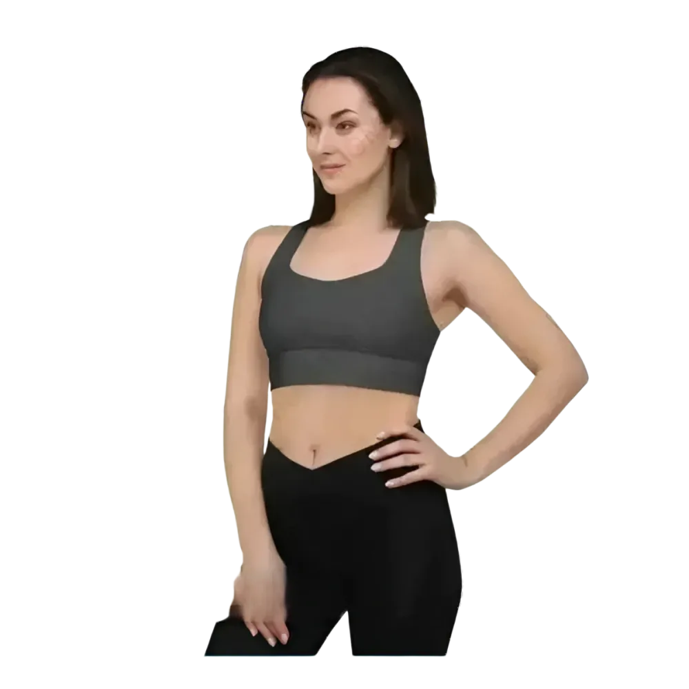 Racerback Tank Crop Top von BUYATHOME24, schnelltrocknend, mit Polstern, in XS bis 3XL, für Damen, sportliche Sportbekleidung