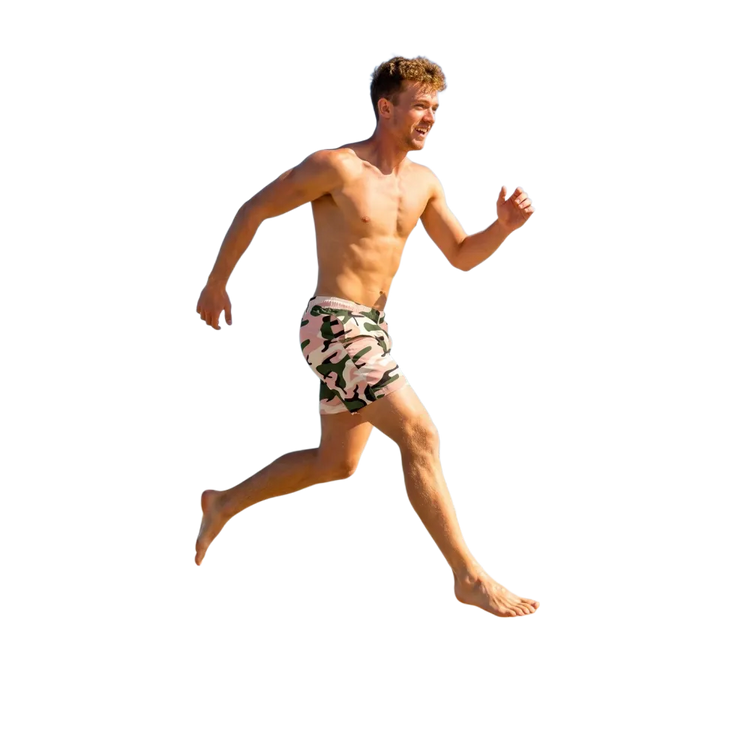 Rosa Camouflage Herren Schwimmhose aus Mikrofaser mit UV-Schutz 50+ in den Größen 2XS bis 6XL, von BUYATHOME24