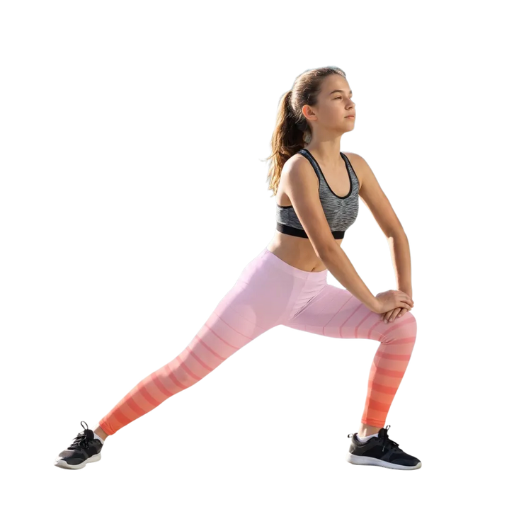 Rosa gestreifte Kinder-Sport-Leggings für Jungen und Mädchen, UV-Schutz, Größe 134-170 cm, von BUYATHOME24.