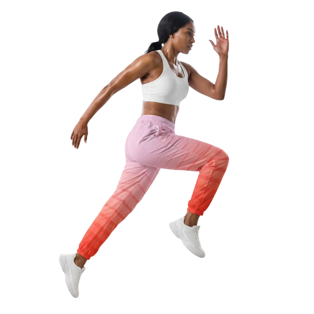 Rosa unisex Trainingshose aus wasserabweisendem Polyester, XS bis 3XL, bequem und sportlich für sportliche Aktivitäten.