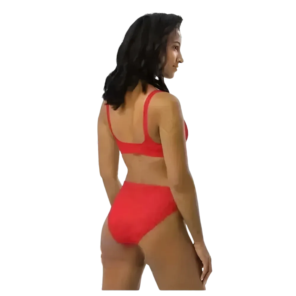 Roter Damen Bikini von BUYATHOME24, zweilagig, in XS bis 3XL, mit personalisierbarer Gestaltung, perfekte Badebekleidung.