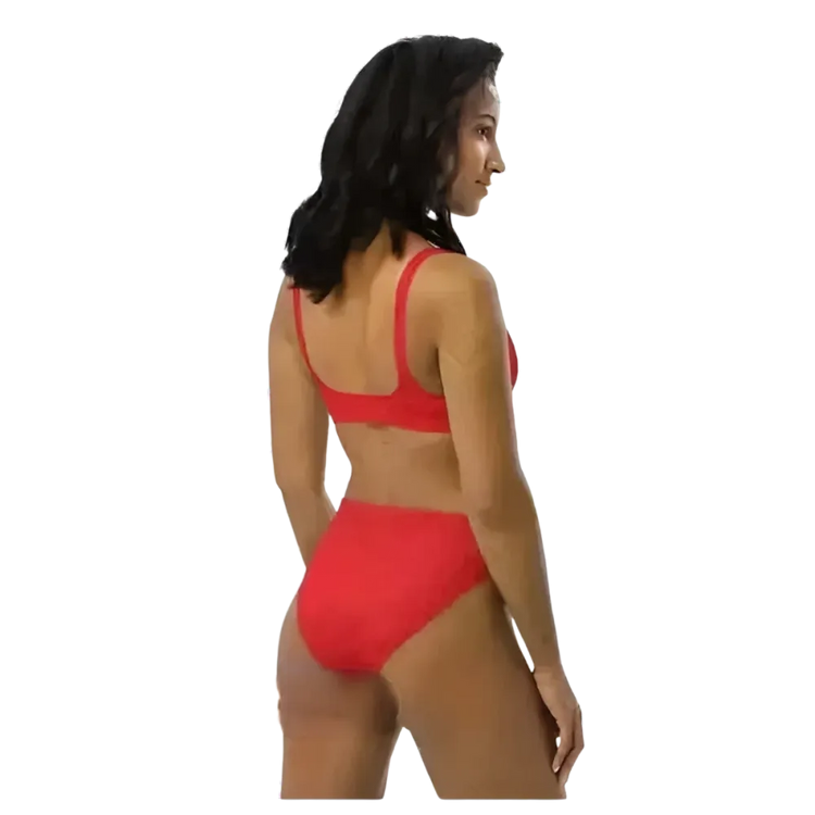 Roter Damen Bikini von BUYATHOME24, zweilagig, in XS bis 3XL, mit personalisierbarer Gestaltung, perfekte Badebekleidung.