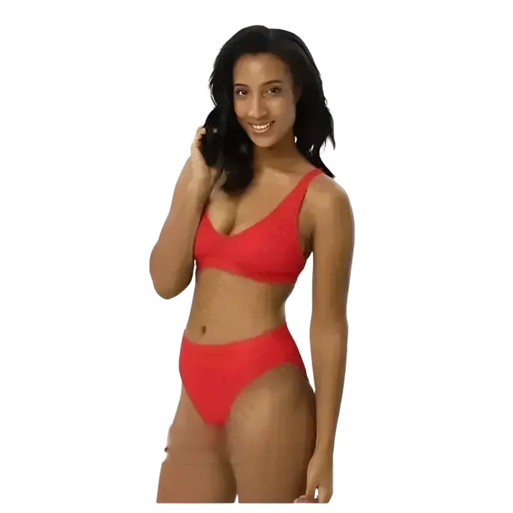 Roter Damen Bikini von BUYATHOME24, zweilagig, in XS bis 3XL, mit personalisierbarem Design, Badebekleidung für Damen