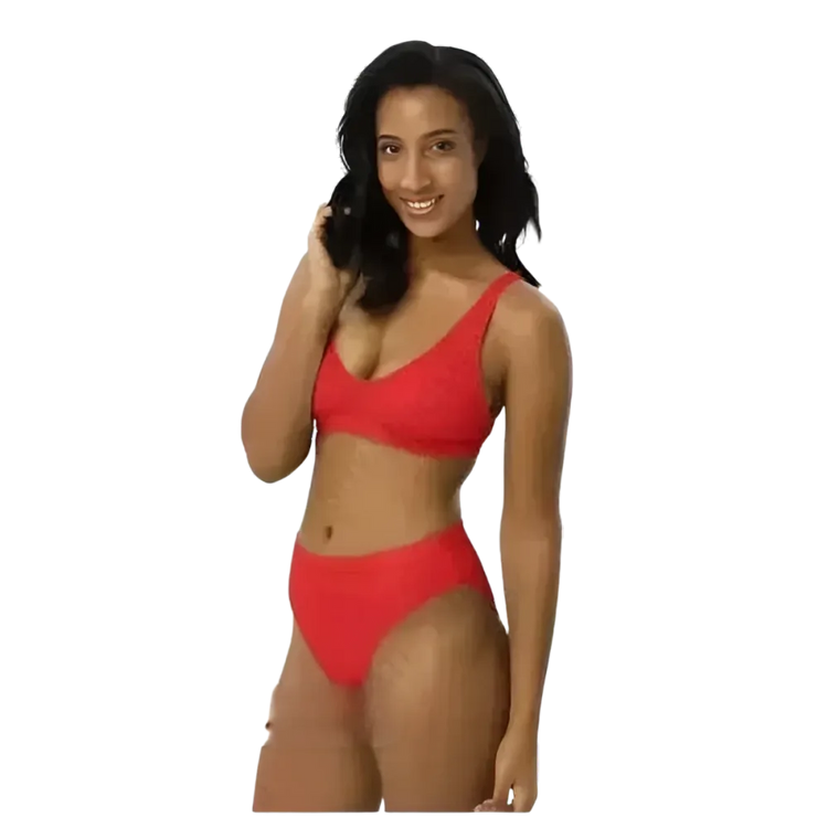 Roter Damen Bikini von BUYATHOME24, zweilagig, in XS bis 3XL, mit personalisierbarem Design, Badebekleidung für Damen