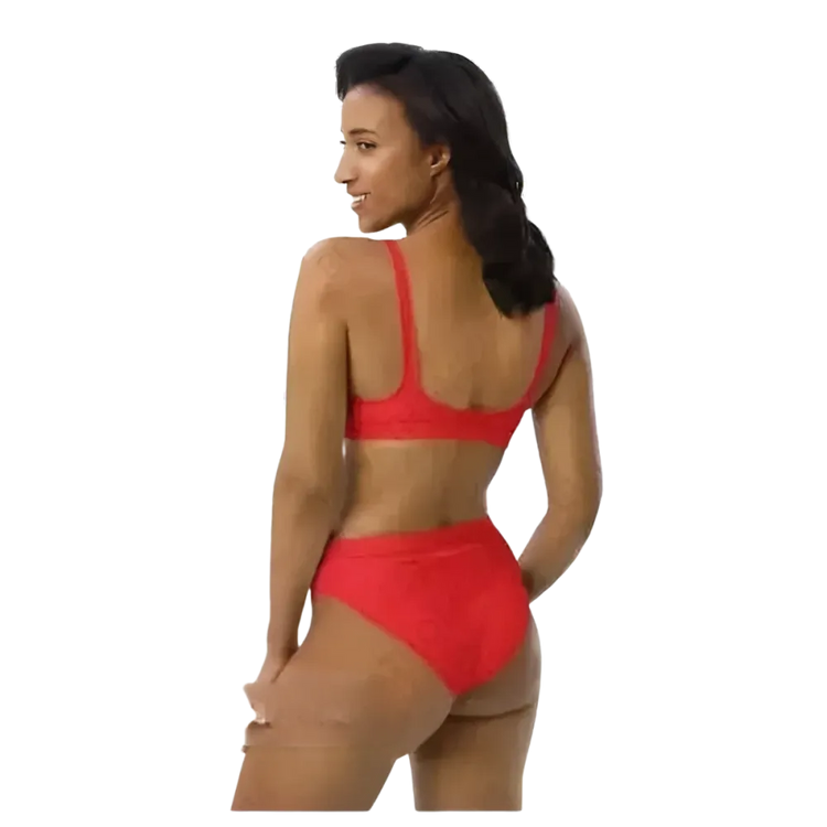 Roter Damen Bikini von BUYATHOME24, zweilagig, in Größen XS bis 3XL, mit personalisierbarem Design, Badebekleidung für Damen
