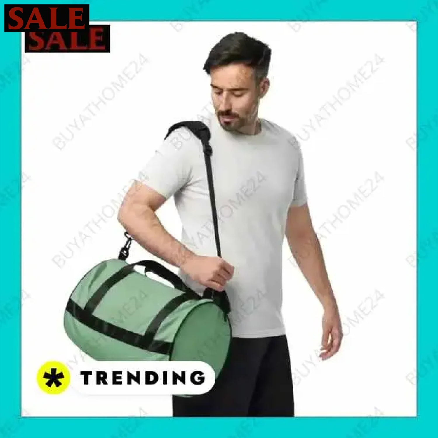 • Runde Reisetasche & Trainingstasche I Sporttasche  Textildruck BUYATHOME24, T-Shirts BUYATHOME24, Hoodies BUYATHOME24,  Hosen BUYATHOME24, Jacken BUYATHOME24, Schuhe BUYATHOME24