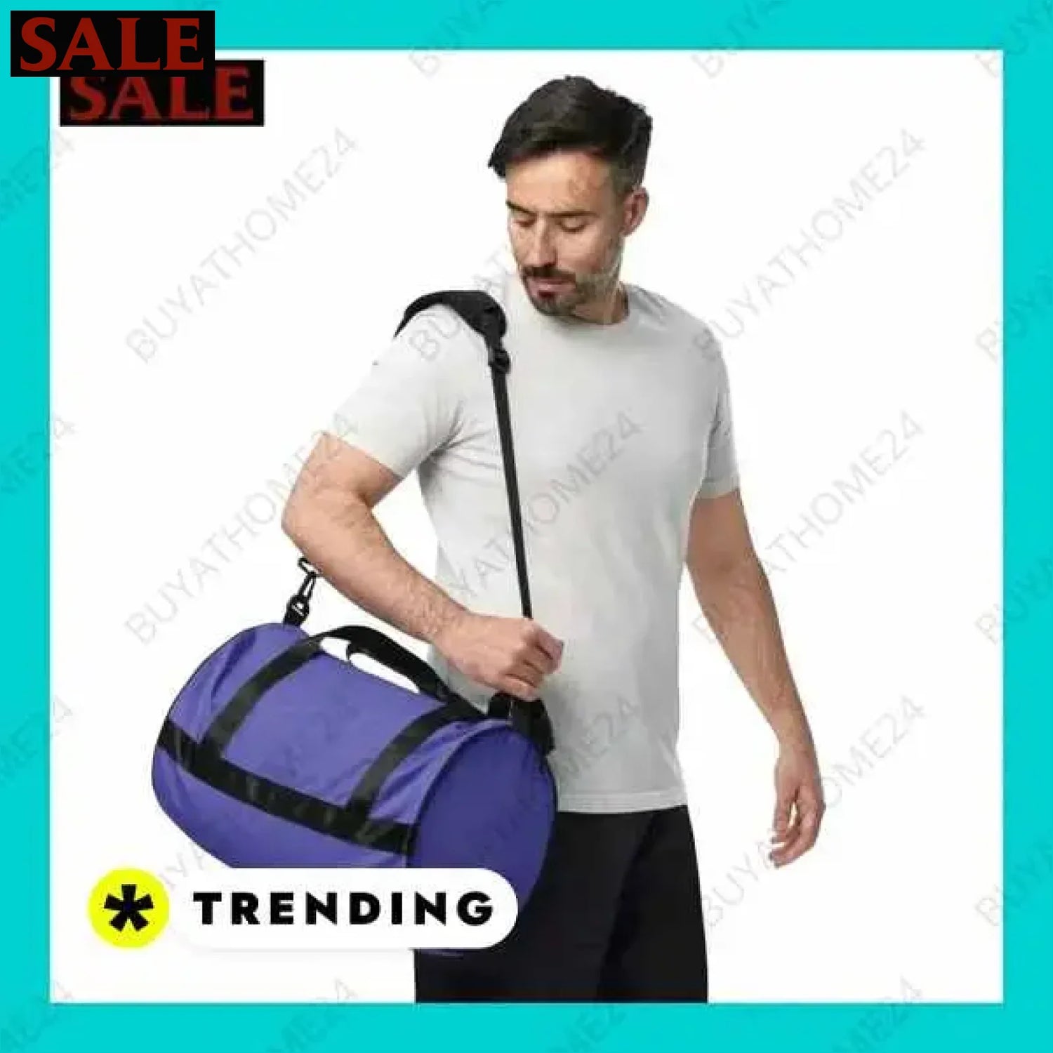 • Runde Reisetasche & Trainingstasche I Sporttasche  Textildruck BUYATHOME24, T-Shirts BUYATHOME24, Hoodies BUYATHOME24,  Hosen BUYATHOME24, Jacken BUYATHOME24, Schuhe BUYATHOME24