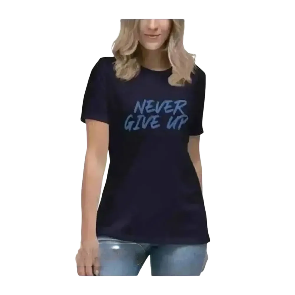 Damen Baumwoll-Rundhalsshirt mit Grafik, Kurzarm, in Navy, für Damen Größen S bis 3XL, stilbewusste Frauen, BUYATHOME24