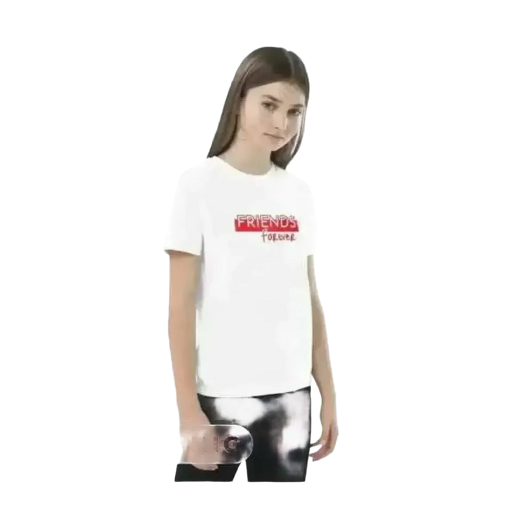 Mädchen-Rundhalsshirt aus Baumwolle mit Grafik, Unisex T-Shirt für Kinder 3-14 Jahre, in verschiedenen Größen, bei BUYATHOME24