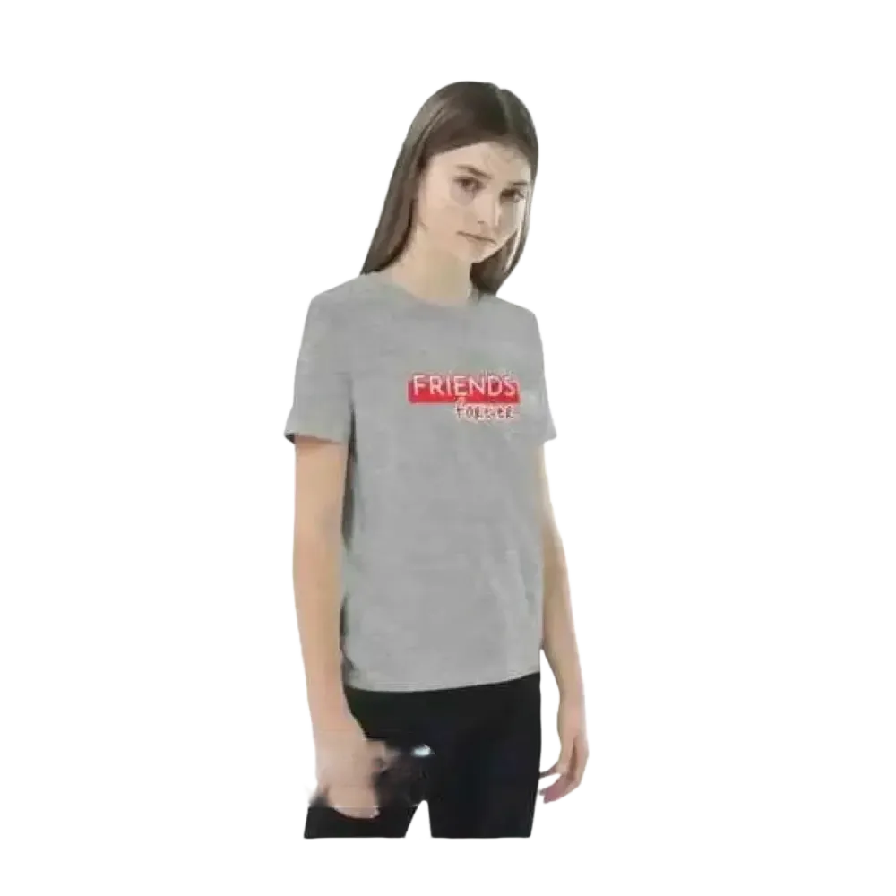 Kinder Rundhalsshirt mit Grafik, Baumwolle, Unisex, in Größen 3-14 Jahre, bequemes T-Shirt für Mädchen und Jungen