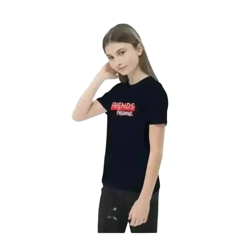 Mädchen-Rundhalsshirt aus Baumwolle mit grau-weißer Grafik, Unisex-Design für Kinder 3-14 Jahre, von BUYATHOME24.