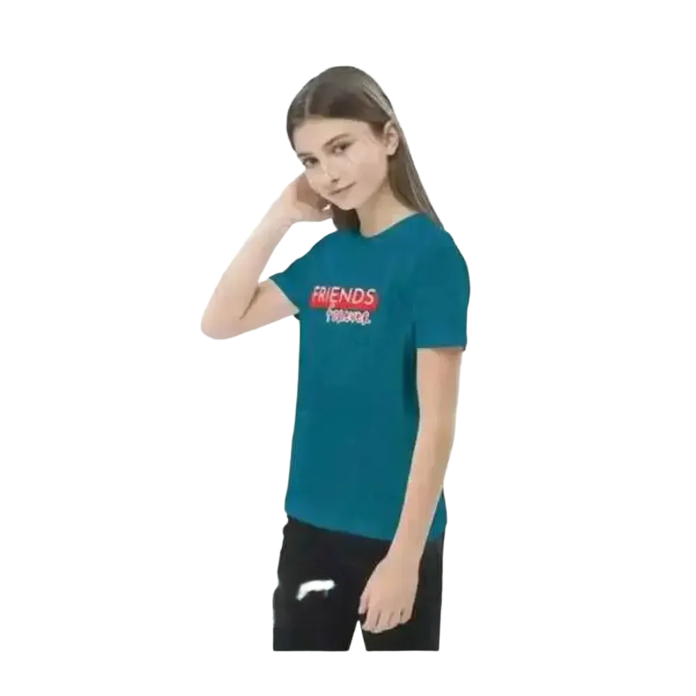 Kinder Rundhalsshirt aus Baumwolle mit grafischem Design, Unisex T-Shirt für Mädchen und Jungen, Größe 3-14 Jahre
