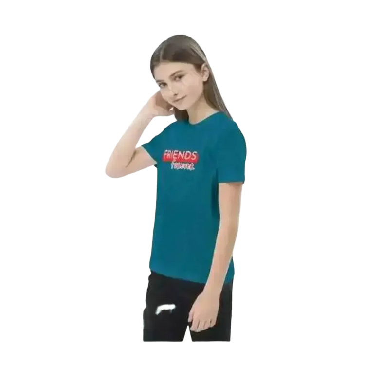 Kinder Rundhalsshirt aus Baumwolle mit grafischem Design, Unisex T-Shirt für Mädchen und Jungen, Größe 3-14 Jahre