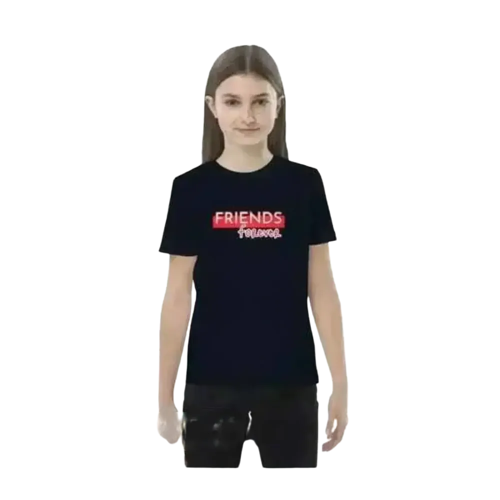 Mädchen Grafik T-Shirt in French Navy für Kinder 3-14 Jahre, Baumwolle, Unisex, mit buntem Druck, bequem und stylisch.