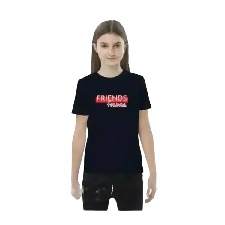 Mädchen Grafik T-Shirt in French Navy für Kinder 3-14 Jahre, Baumwolle, Unisex, mit buntem Druck, bequem und stylisch.