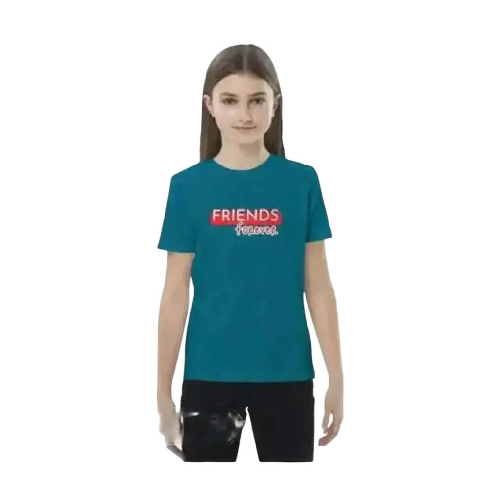 Kinder Rundhalsshirt mit Meeresgrafik, Baumwolle, Unisex, für Jungen und Mädchen, Größen 3-14 Jahre, langlebiges Baumwollmaterial