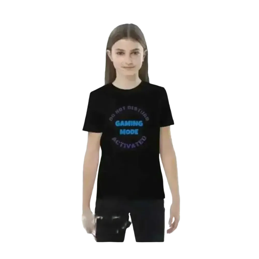 Schwarzes Kinder-Rundhalsshirt mit bunter Grafik für Jungen und Mädchen, Baumwolle, für 3-14 Jahre, von BUYATHOME24