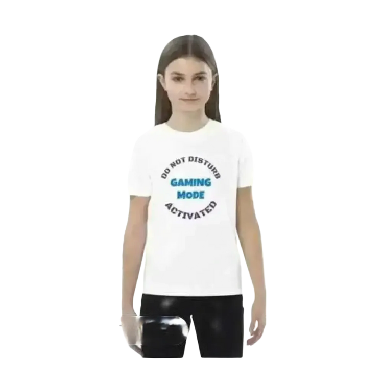 Weißes Kinder-Rundhalshirt mit Grafik für Jungen und Mädchen, Baumwolle, unisex, 3-14 Jahre, von BUYATHOME24