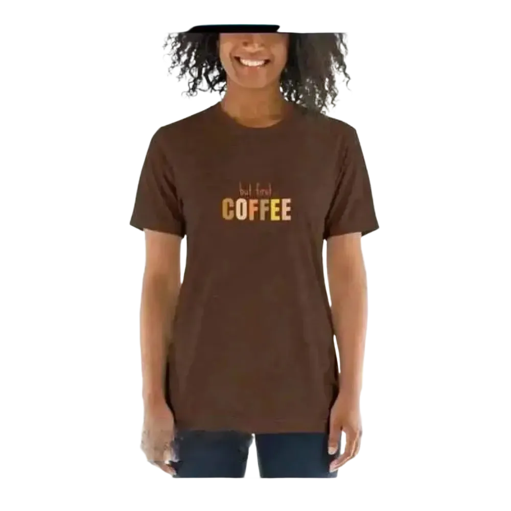 Damen Kurzarm Rundhals T-Shirt mit Grafik, braun, in verschiedenen Größen, bequemes Damen T-Shirt von BUYATHOME24