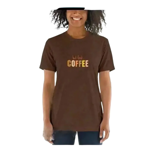 Damen Kurzarm Rundhals T-Shirt mit Grafik, braun, in verschiedenen Größen, bequemes Damen T-Shirt von BUYATHOME24