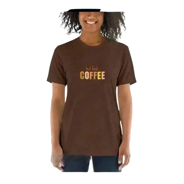 Damen Kurzarm Rundhals T-Shirt mit Grafik, braun, in verschiedenen Größen, bequemes Damen T-Shirt von BUYATHOME24