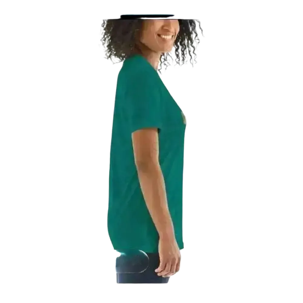 Damen Kurzarm Rundhals Grafik T-Shirt von BUYATHOME24, in verschiedenen Größen, stilvoll für modebewusste Frauen, farbig bedruckt