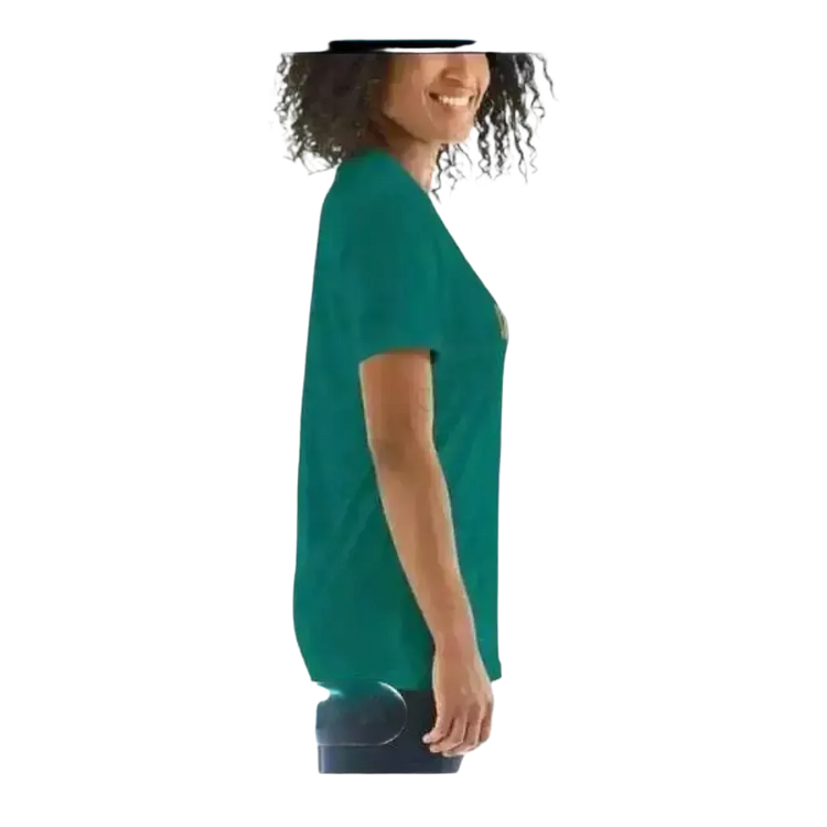 Damen Kurzarm Rundhals Grafik T-Shirt von BUYATHOME24, in verschiedenen Größen, stilvoll für modebewusste Frauen, farbig bedruckt