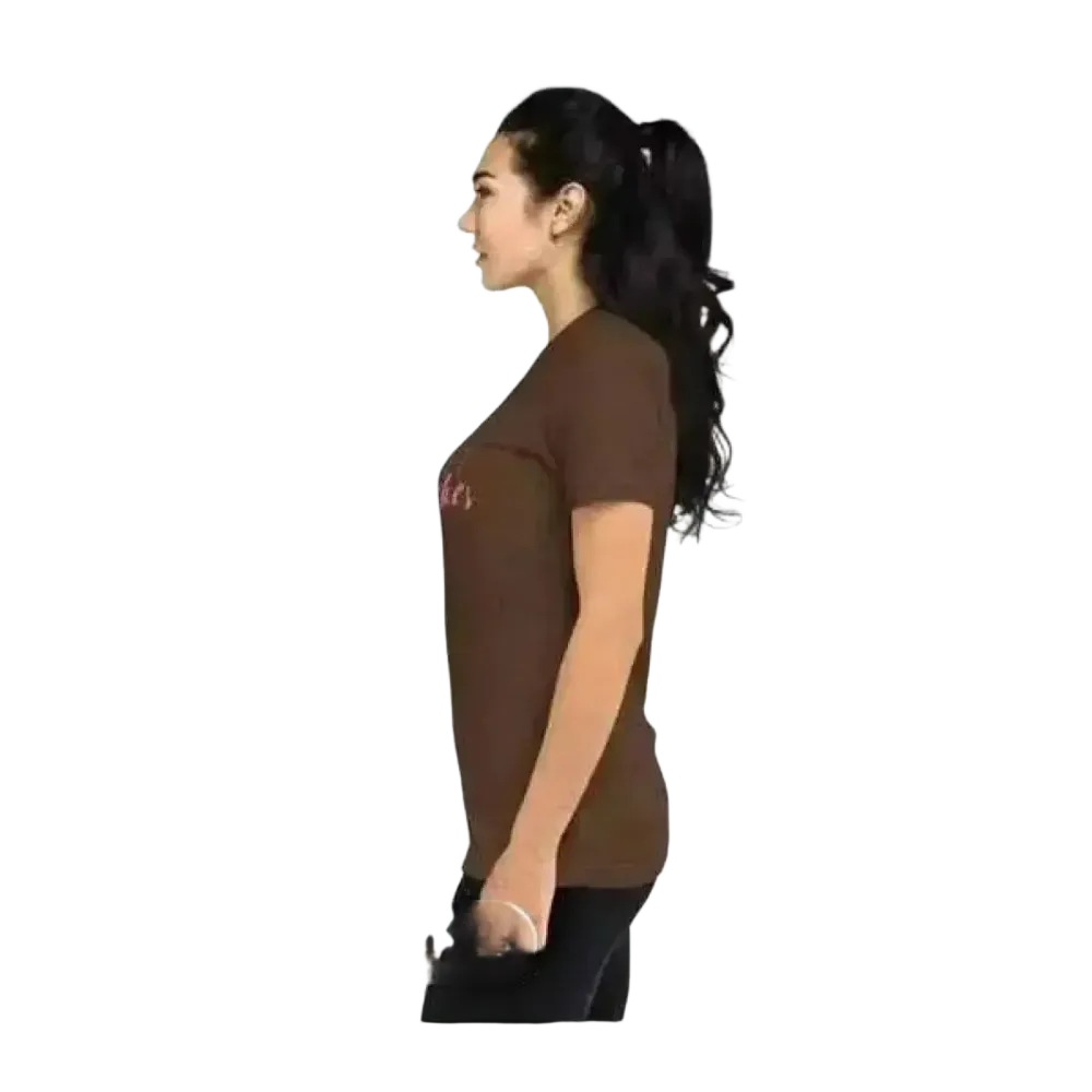 Grafik Damen T-Shirt von BUYATHOME24, kurzärmlig, aus Polyester und Baumwolle, personalisierbar, in XS bis 3XL.