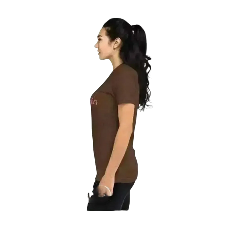 Grafik Damen T-Shirt von BUYATHOME24, kurzärmlig, aus Polyester und Baumwolle, personalisierbar, in XS bis 3XL.