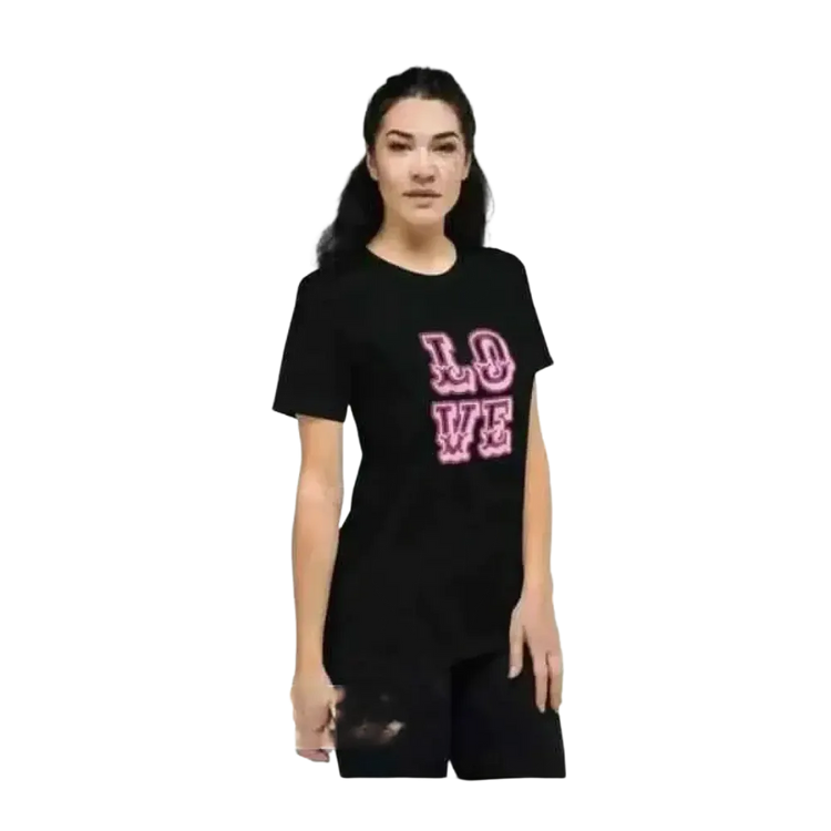 Damen-Rundhalsshirt aus Polyester mit Grafik, Kurzarm, in XS bis 4XL, bequemes T-Shirt von BUYATHOME24, modisches Damen-Shirt