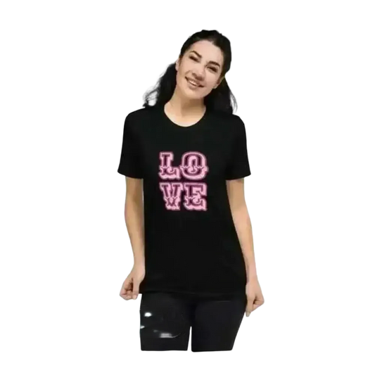 Damen Grafik T-Shirt aus Polyester in Schwarz, Kurzarm, Rundhals, für XS bis 4XL, von BUYATHOME24.