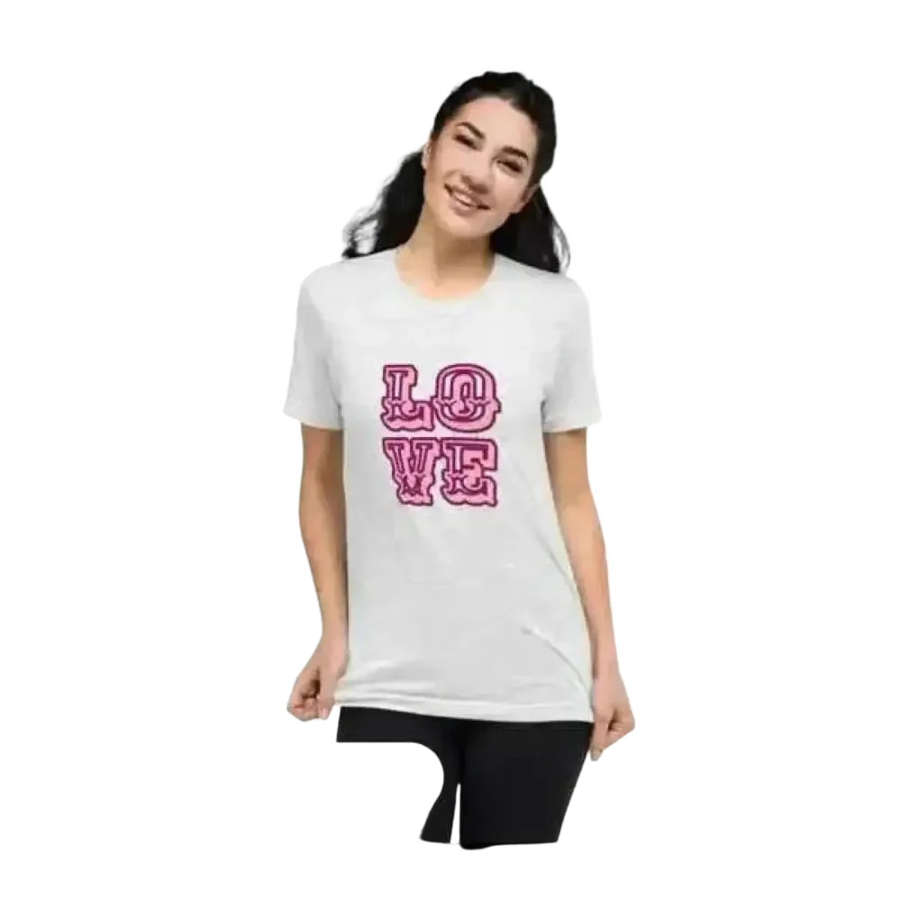 Weißes Damen-Grafik-T-Shirt aus Polyester, Kurzarm, Rundhals, erhältlich in XS bis 4XL, von BUYATHOME24.