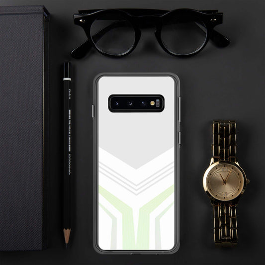 Transparente Samsung Galaxy Handyhülle aus Polycarbonat und TPU mit bedruckbarem Design für Galaxy S10 bis S22 Ultra.