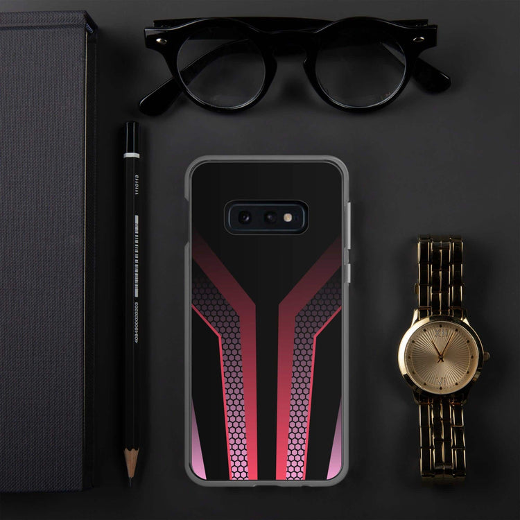 Samsung Galaxy Hybrid Handyhülle von BUYATHOME24, stoßfest und kabelloses Laden, in Schwarz, um das Smartphone geschützt.