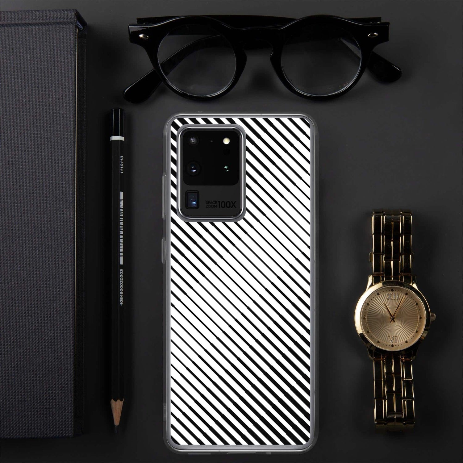 Stoßfeste Samsung Galaxy Handyhülle aus Polycarbonat und TPU, passend für Galaxy S10 bis S22 Ultra, in Schwarz.