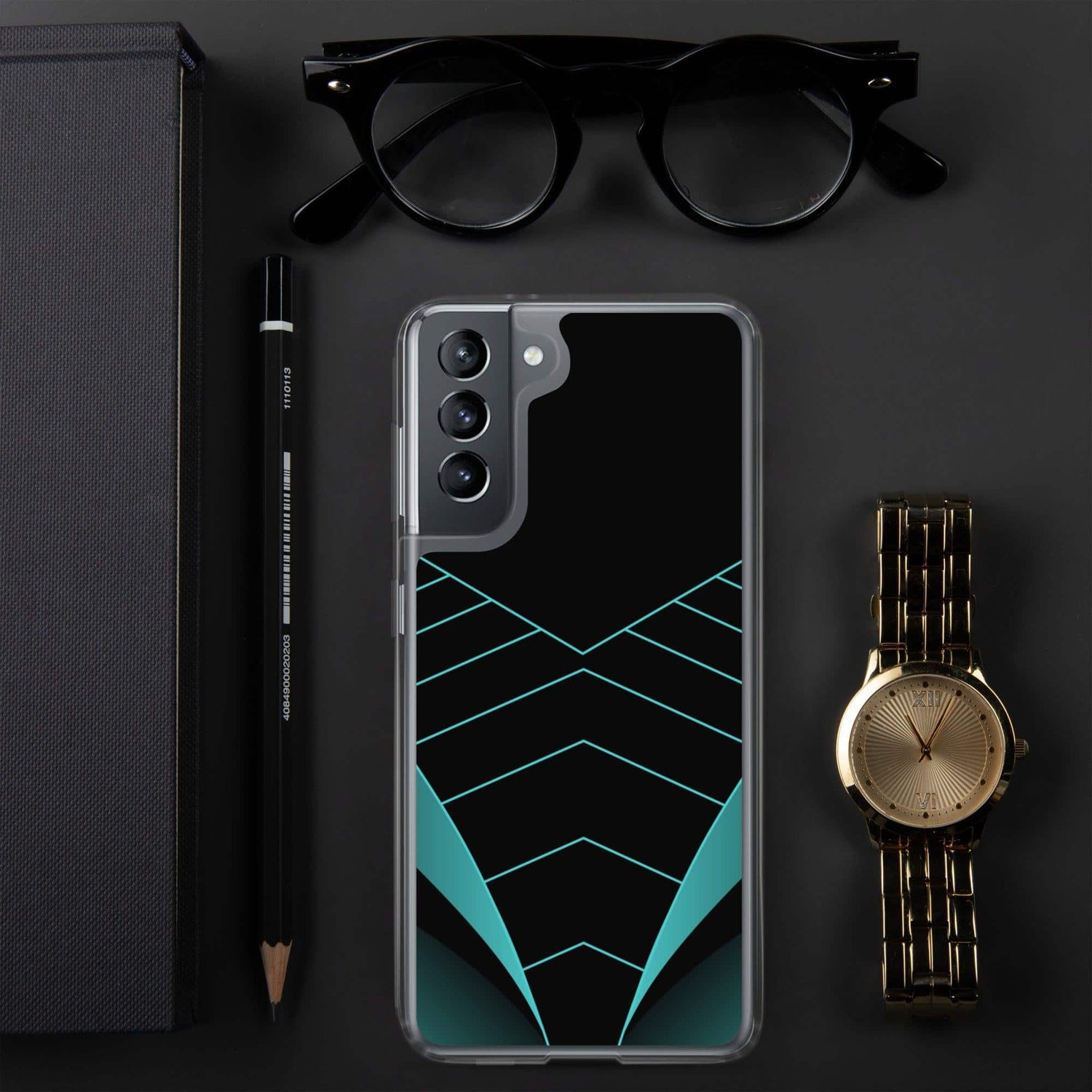 Robuste Samsung Galaxy Handyhülle aus Polycarbonat und TPU in Schwarz, stoßfest und passgenau für Galaxy S10 bis S22 Ultra.