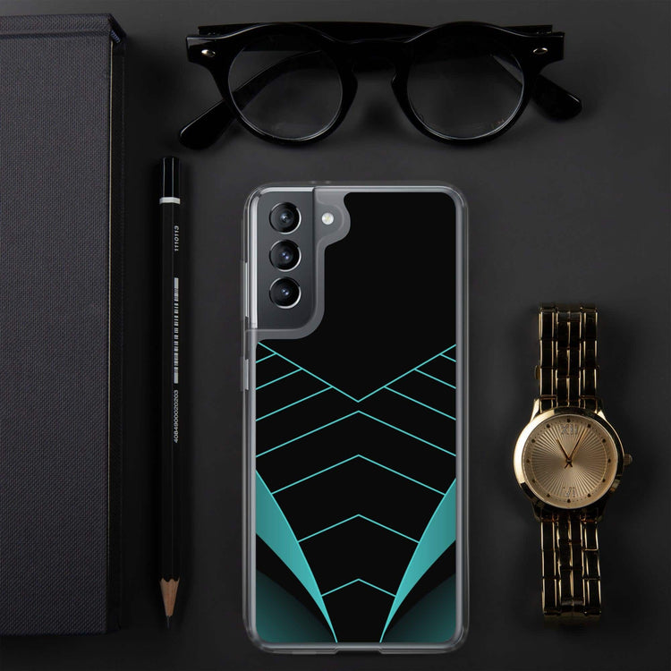 Robuste Samsung Galaxy Handyhülle aus Polycarbonat und TPU in Schwarz, stoßfest und passgenau für Galaxy S10 bis S22 Ultra.