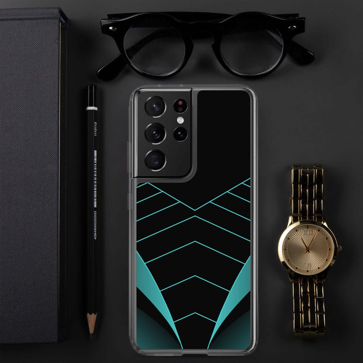 Robuste Samsung Galaxy Handyhülle aus Polycarbonat und TPU, stoßfest, für Galaxy S10 bis S22 Ultra, in Schwarz.