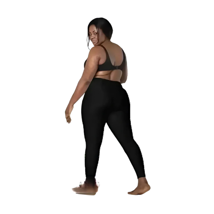 Damen Sport Leggings mit V-Bund, hohe Taille und Seitentaschen, von BUYATHOME24, in 2XS-6XL, sportliche und bequeme Sportbekleidung