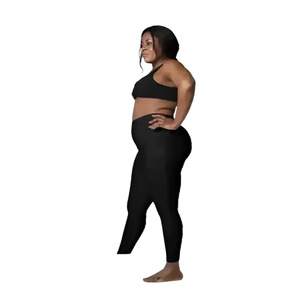Damen Sport Leggings mit V-Bund, hoher Taille und Seitentaschen, in verschiedenen Größen, von BUYATHOME24