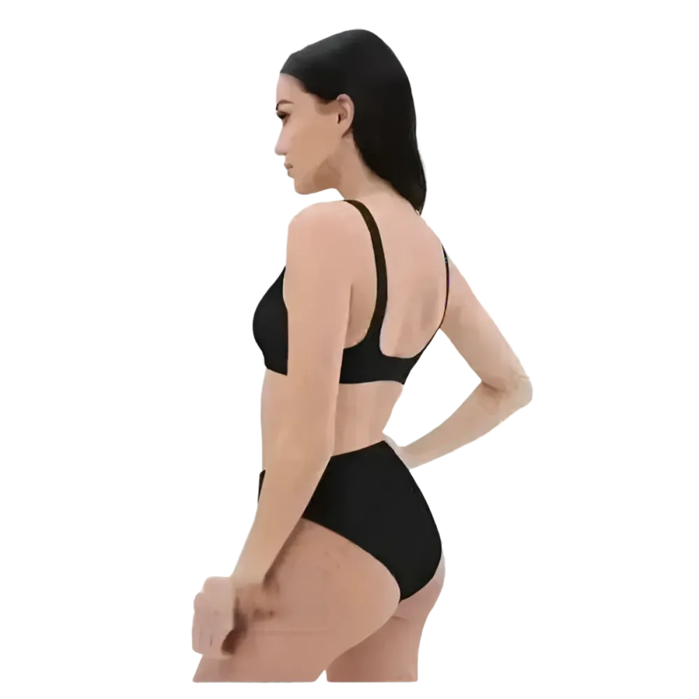 Schwarzes Damen Bikini Set von BUYATHOME24, schnelltrocknend, in Größen XS bis 3XL, mit personalisierbarem Design
