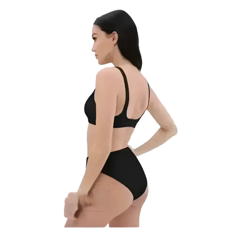 Schwarzes Damen Bikini Set von BUYATHOME24, schnelltrocknend, in Größen XS bis 3XL, mit personalisierbarem Design