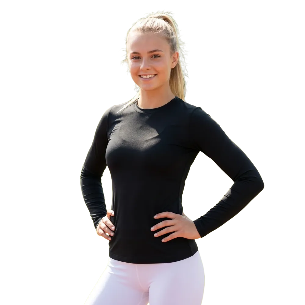 Kinder Langarm-Sportshirt aus Elasthan mit UV-Schutz, für Kinder von 92 bis 128 cm, in verschiedenen Farben.