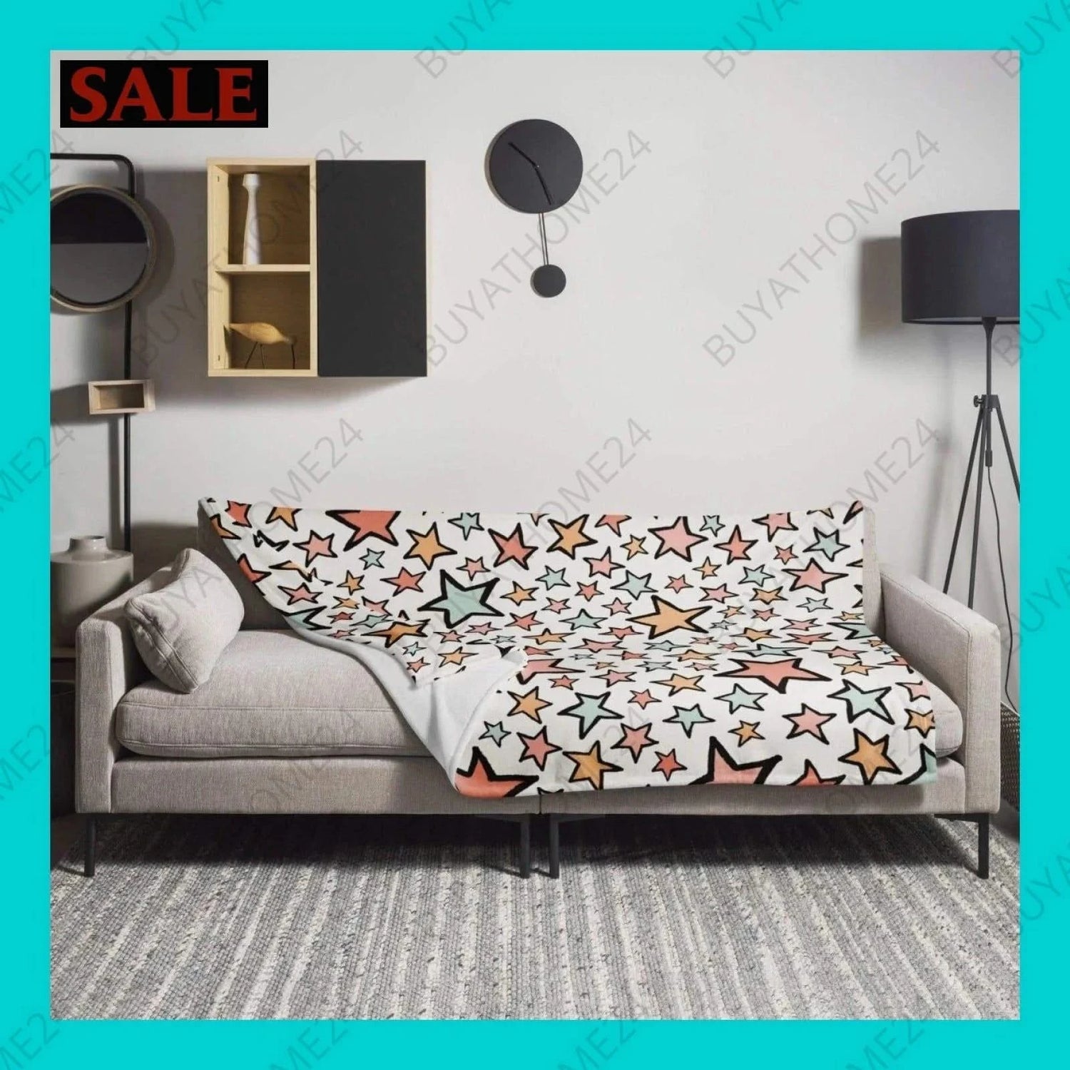 Sofadecke 125 cm x 150 cm, 150 cm x 200 cm - BUYATHOME24 - Textildruck - GERMANY - Sofadecke, WOHNEN