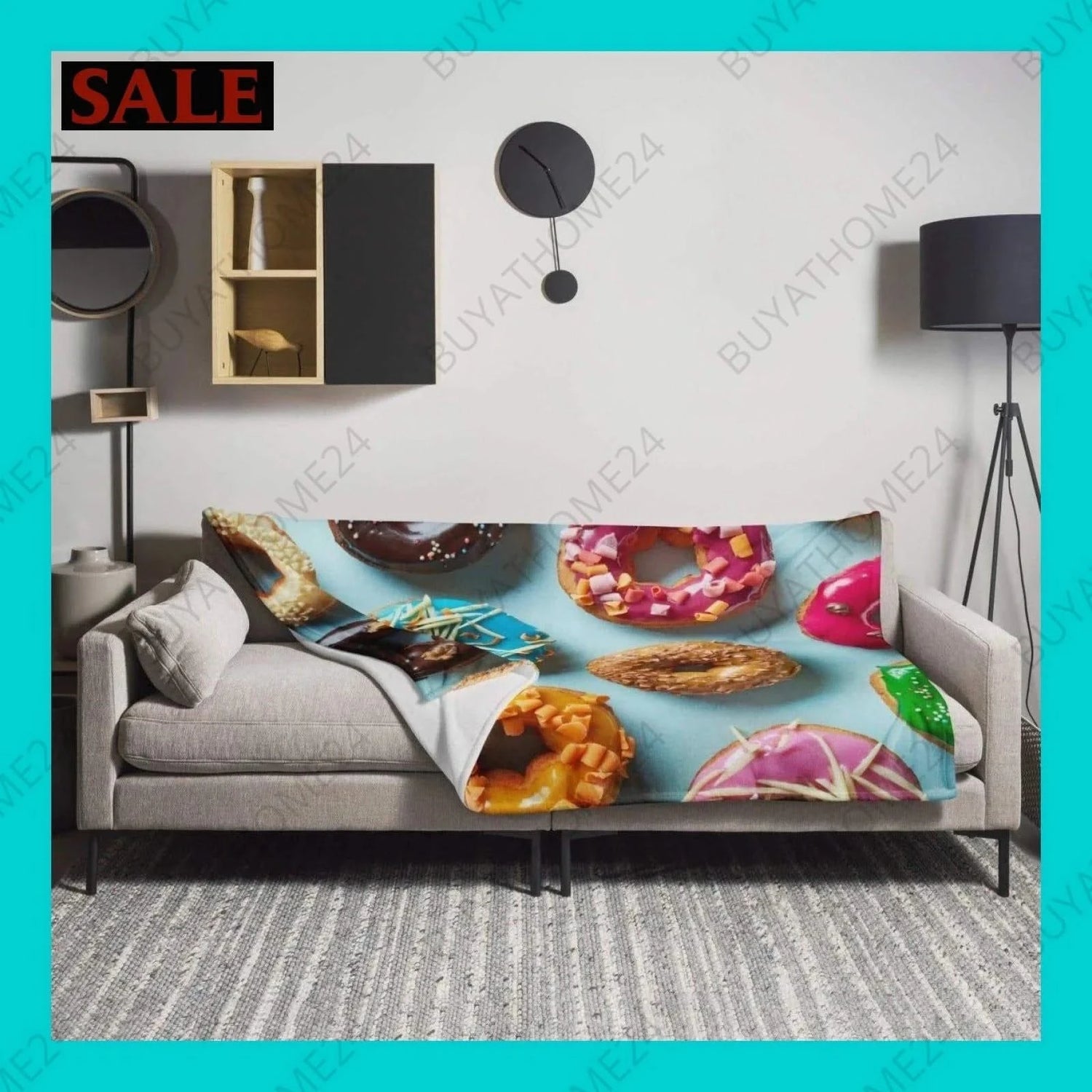 Sofadecke 125 cm x 150 cm, 150 cm x 200 cm - BUYATHOME24 - Textildruck - GERMANY - Sofadecke, WOHNEN