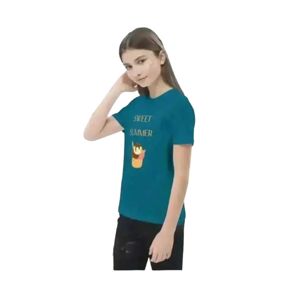 Sommerliches unisex Grafik-T-Shirt für Kinder 3-14 Jahre, kurzarm, bequemer Schnitt, stylischer Druck, von BUYATHOME24