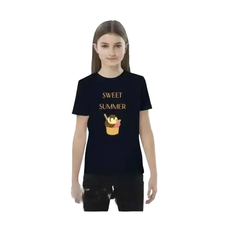 Grafik-Unisex-T-Shirt für Kinder 3-14 Jahre, sommerliches Kurzarmshirt mit buntem Design, komfortabel und stilvoll für Mädchen