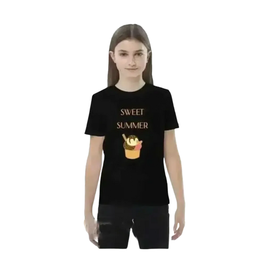 Buntes Sommer Rundhalsshirt für Mädchen und Jungen, Grafik Unisex T-Shirt 3-14 Jahre, bequem und stilvoll bei BUYATHOME24