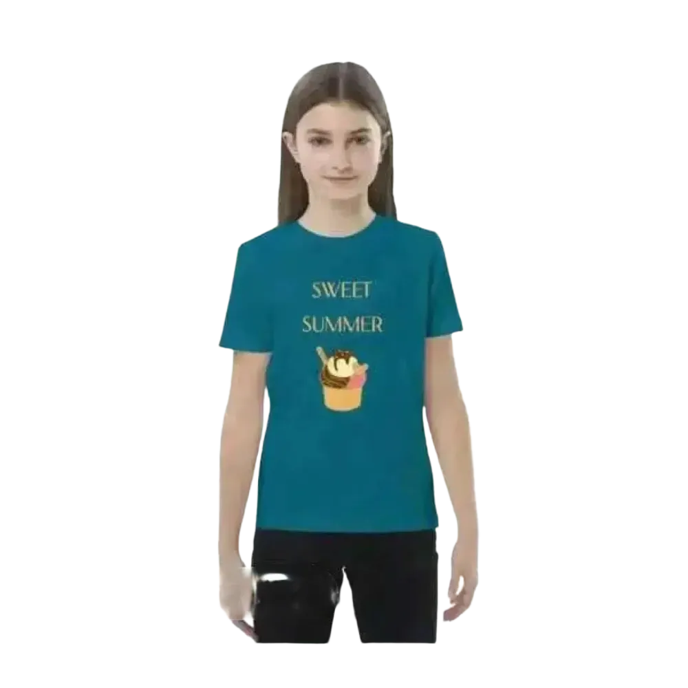 Sommerliches unisex Grafik-T-Shirt für Kinder, Kurzarm, Rundhals, bequem und stilvoll für 3-14 Jahre, von BUYATHOME24