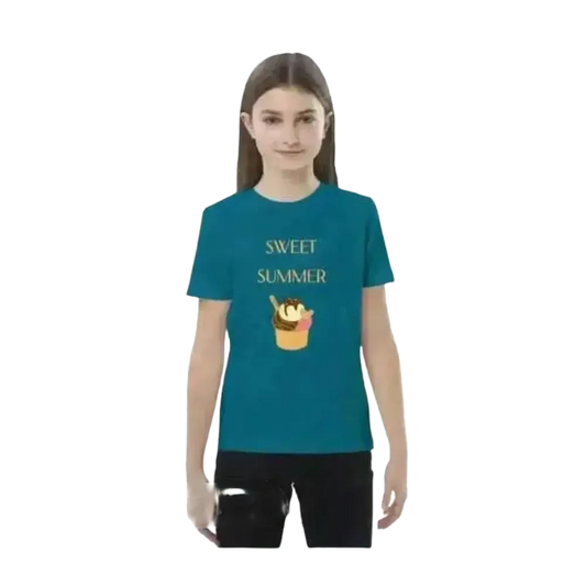 Sommerliches unisex Grafik-T-Shirt für Kinder, Kurzarm, Rundhals, bequem und stilvoll für 3-14 Jahre, von BUYATHOME24